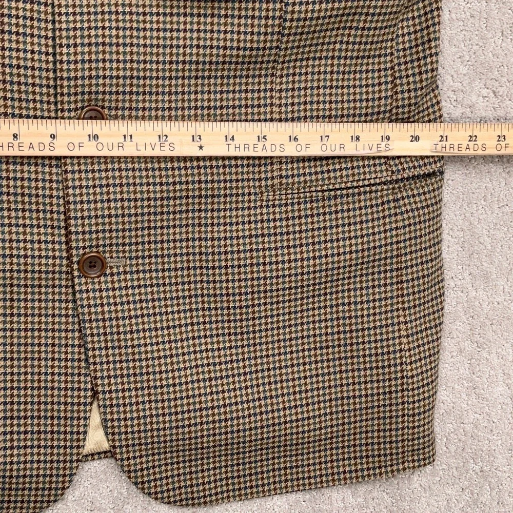 Stafford‎ Options Blazer Men 42R Brown Multi Houndstooth Three Button Wool USA